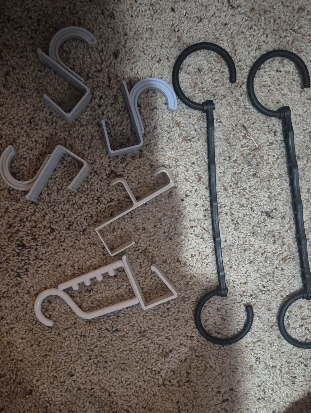 Gray and Black Curtain Accessory Hangers